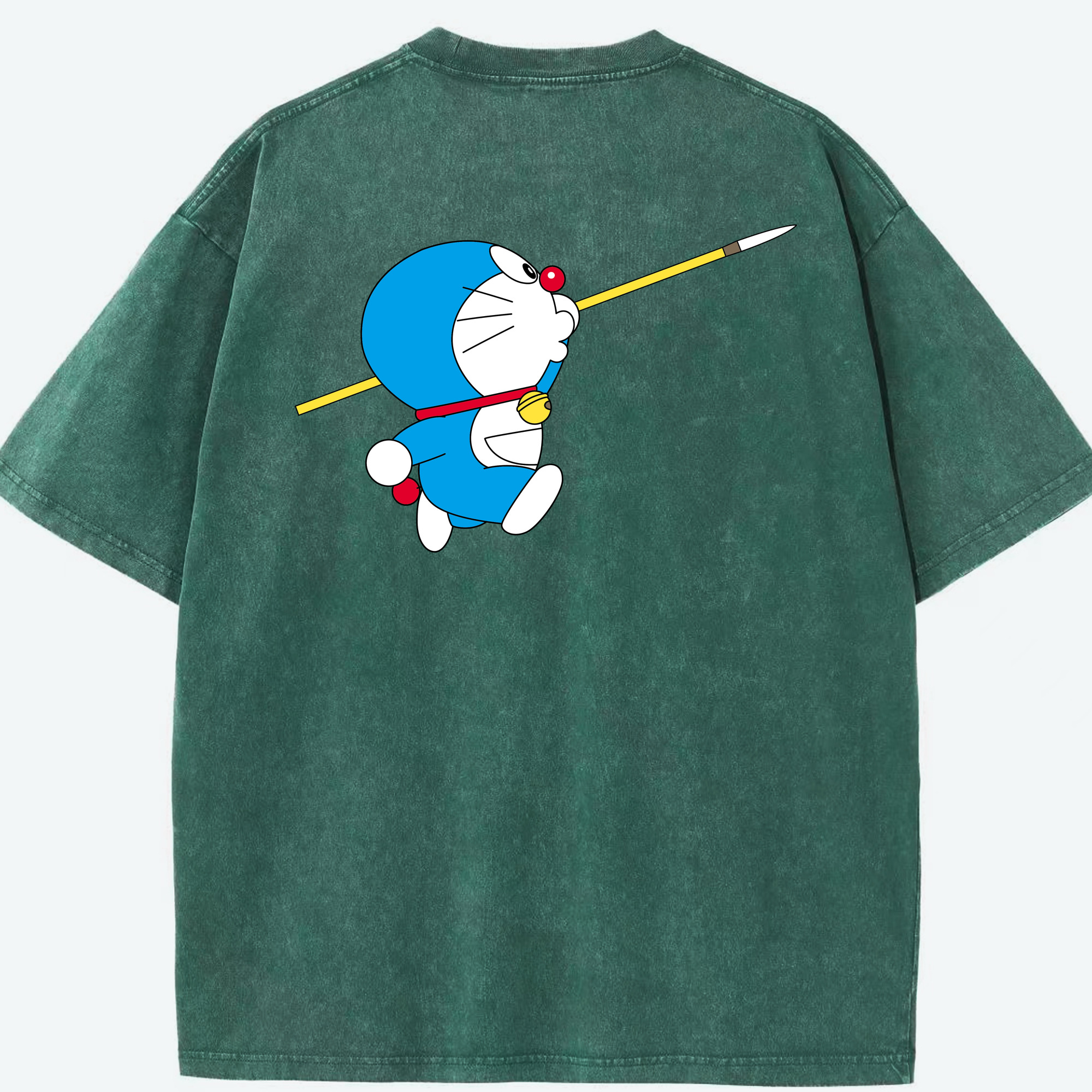 （画像用） ドラえもん Doraemon 綿100% ヴィンテージ風 半袖Tシャツ（背面プリント）